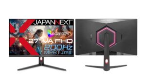 JAPANNEXT、新たにWQHD対応とフルHD/200Hz対応の27型モニターをAmazon限定で発売