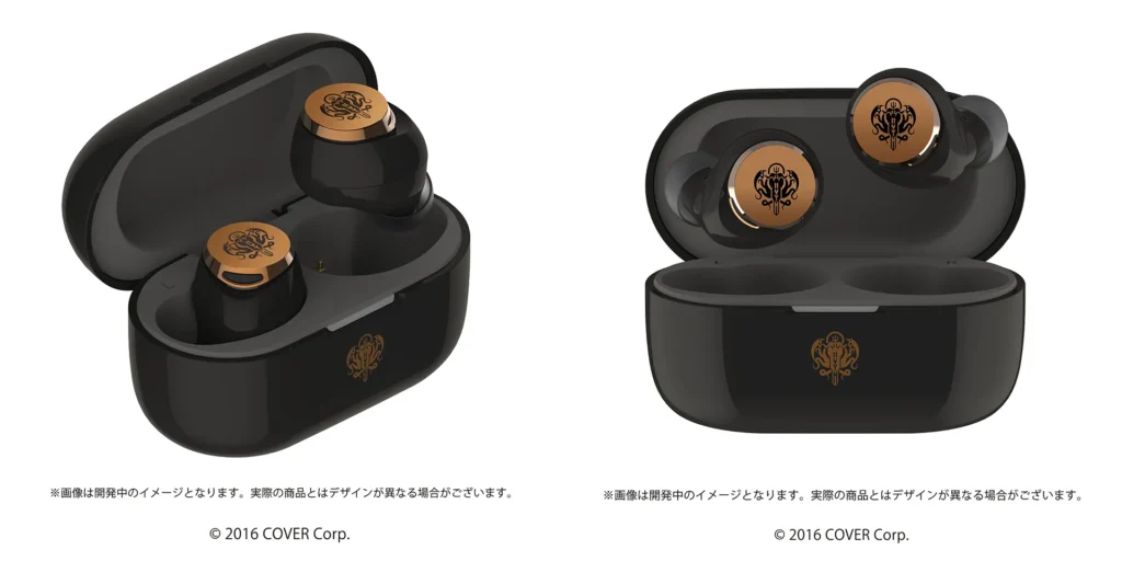 完全ワイヤレスイヤホン「TE-V1R」とホロライブ English -Myth-の  