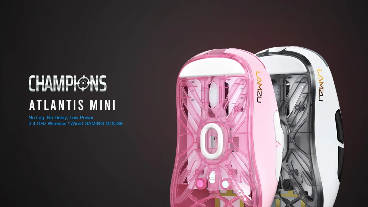 LAMZU ATLANTIS MINI [Champion Edition] Panda White：8Kポーリング対応のワイヤレスゲーミングマウスが登場！