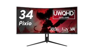 Pixioの新ゲーミングモニター「PXC348C Neo」発売!没入感を高めるウルトラワイド湾曲パネル